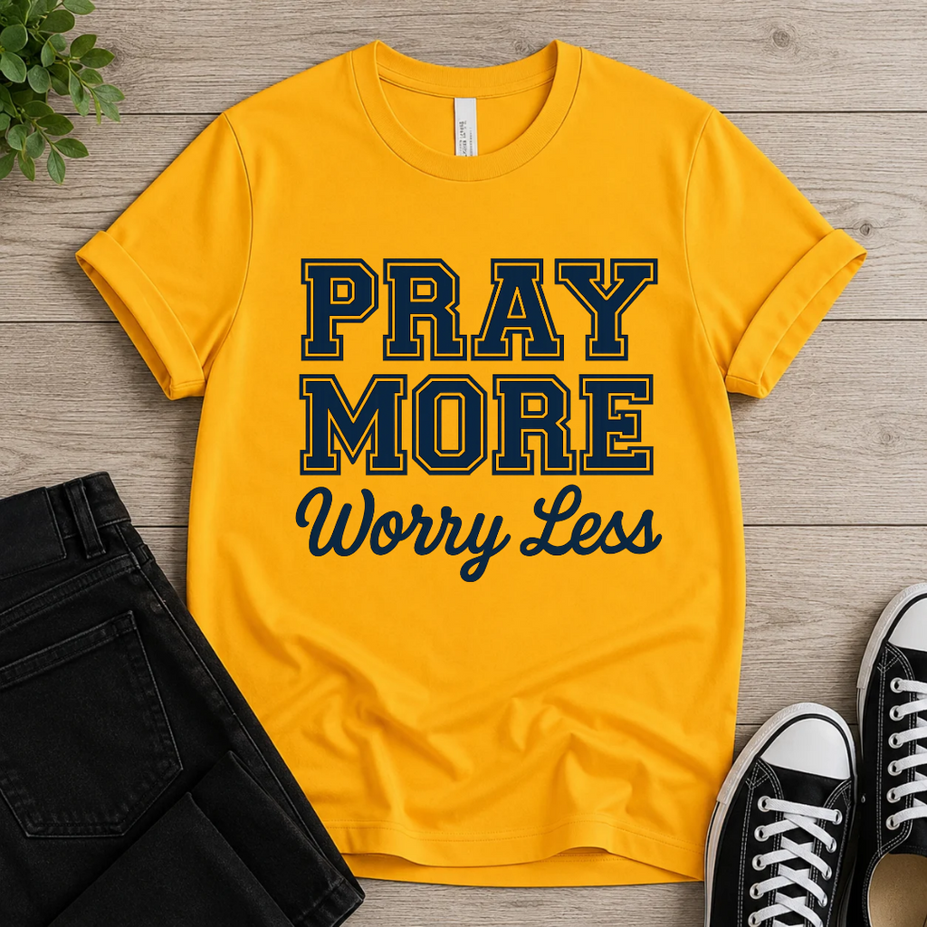 Pray More Worry Less T-shirt Newt