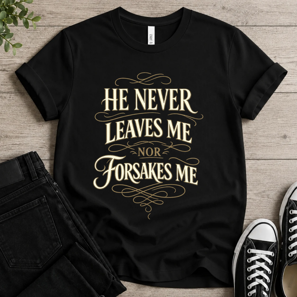 He Never Leaves Me T-shirt
