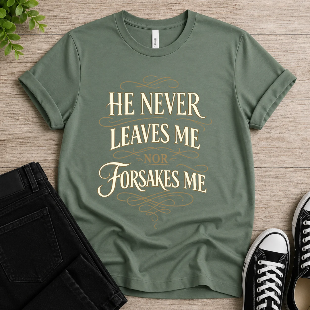 He Never Leaves Me T-shirt
